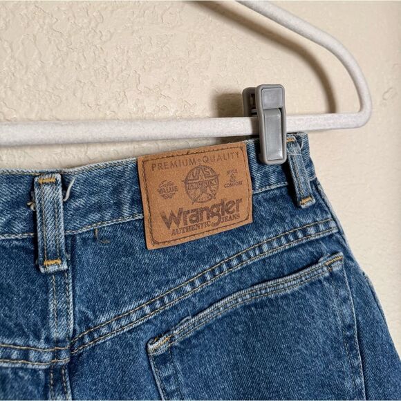 Vintage Wrangler Denim Midi Skirt Sz 6 in Mid Blue - Picture 5 of 6